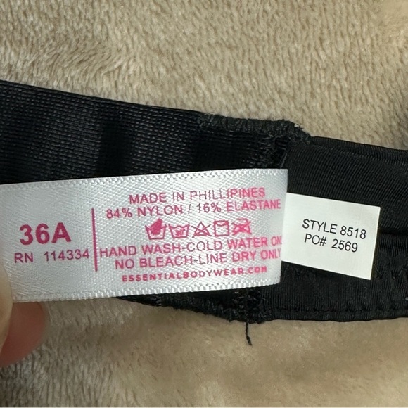 Essential Bodywear Piper Ultimate Push Up Plunge Bra #8518 Black Beige 36A - Picture 9 of 10